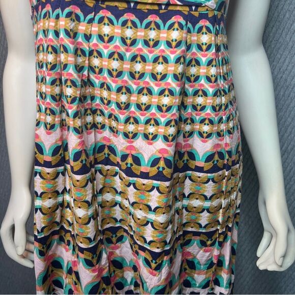 ANTONIO MELANI Multicolor Geometric Sleeveless Maxi Dress Size 8 Art Comfort - Picture 10 of 12